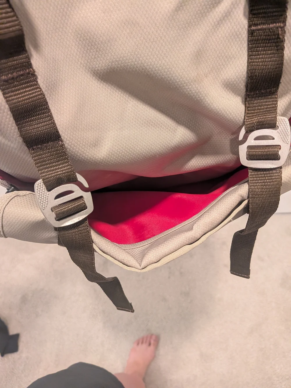JanSport Beige Backpack with Dark Accents Laptop Slot